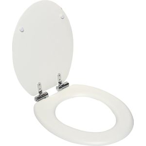 SENSEA - Ovale toiletzitting van MDF - Glanzend wit - Valbeveiliging - PURITY