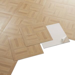 GENERIQUE - PVC-vloerbedekking - zelfklevende tegels - licht houten vloereffect - beige - 2,04 m²/22 tegels