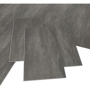 ARTENS - PVC-vloerbedekking Tolu - Click vinyl tegels - vinyl vloer - betoneffect - donkergrijs - Medio - 60,72 cm x 30,31 cm x 4 mm - dikte 4 mm - 1,47 m²/8 tegels