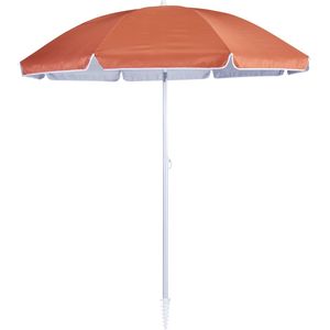 NATERIAAL - Parasol VALI - Ronde parasol - ø 200 cm - 3.14 m² - 95% UV-bescherming - Kantelbaar - Met transporttas - Aluminium - Polyester - Oranje