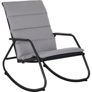 NATERIAL - schommelstoel LYCO - schommelstoel - met grijze kussens - staal - antraciet - schommelstoel - tuinligstoel - ligstoel - schommelstoel - schommelstoel