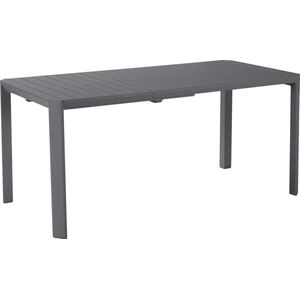 NATERIAL - Rechthoekige tuintafel IDAHO - Uitschuifbare tafel - 110/162 x 82 x 75 cm - 4 tot 6 personen - Aluminium - Antraciet - Buiteneettafel - Uitschuifbare tafel - Tuintafel - Uitschuifbaar