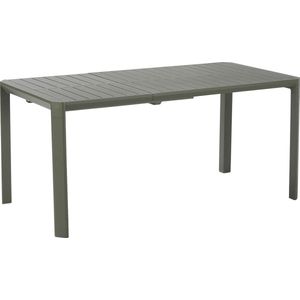NATERIAL - Rechthoekige tuintafel IDAHO - Uitschuifbare tafel - 110/162 x 82 x 75 cm - 4 tot 6 personen - Aluminium - Groen - Buiteneettafel - Uitschuifbare tafel - Tuintafel - Uitschuifbaar