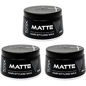 Totex MATTE Hair Styling Wax 150 ml - 24-uurs effect, mat en natuurlijk uiterlijk - maximale controle - voor professionals 150 ml (verpakking van 3)