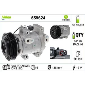 Compressor, Airconditioning Mazda Valeo 559624