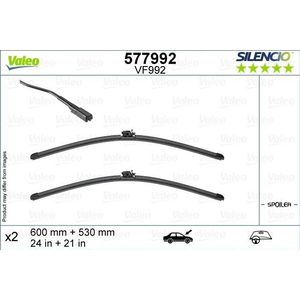 Wisserblad VALEO Silencio Xtrm 577992, 600/530mm, Voor, 2 Stuk