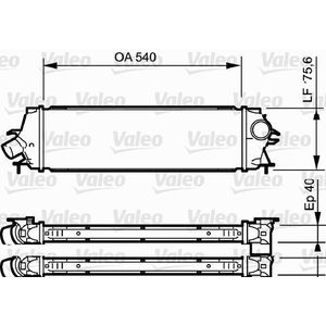 Valeo - Intercooler - Aluminium - Netbreedte 175 mm - Luchtgekoeld