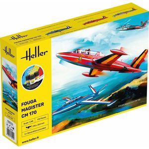 1:48 Heller 35510 Fouga Magister CM 170 - Starter Kit Plastic Modelbouwpakket