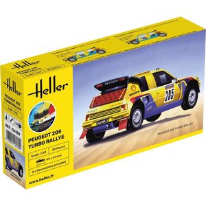 1:43 Heller 56189 Peugot 205 Turbo Rally Auto - Starter Kit Plastic Modelbouwpakket