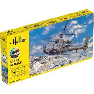 1:48 Heller 56486 SA 342 Gazelle Heli - Starter Kit Plastic Modelbouwpakket
