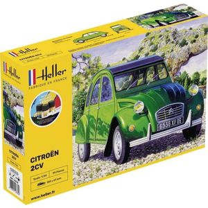 1:24 Heller 56765 Citroen 2 CV - Starter Kit Plastic Modelbouwpakket