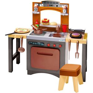 Ecoiffier - 2-in-1 Speelkeuken Pizzeria - Kinderkeuken - Inclusief Keukenaccessoires - Voor Kinderen Vanaf 18 Maanden