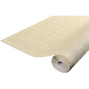 Discount Wedding: waterafstotend damastpapieren tafelkleed, rol 25 en 50 meter, vanille
