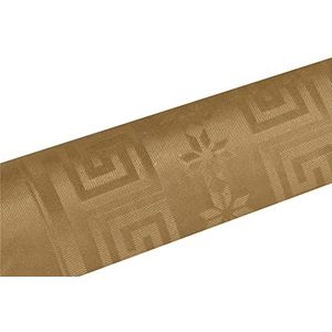 Pro Nappe - 12 damastpapieren wegwerptafelkleden op een rol van 6 m x 1,20 m lang - metallic goud - Damastpapier met een chic en klassiek universeel patroon
