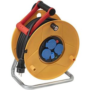 Brennenstuhl - Kabelhaspel Standard Pro - Elektrische Kabelhaspel - 40 m Kabel - 3 Stopcontacten met USB-opladers