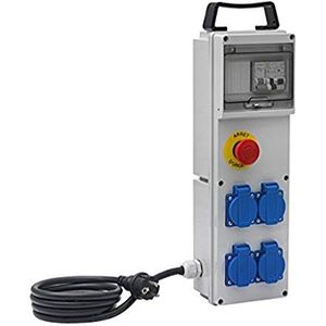 Brennenstuhl - Verdeelkast BD 4M/16/AU - Grijs - Aftakdoos met 4 Stopcontacten en Kabel H07RN-F 3G2,5