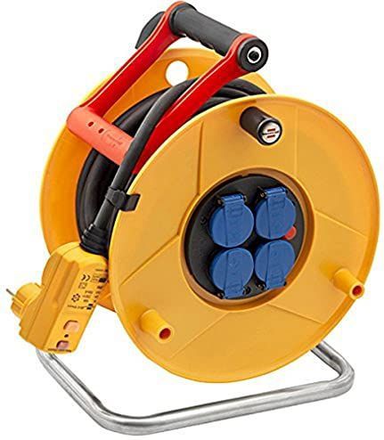 Brennenstuhl - Kabelhaspel Standard Pro - Geel - 25 m - Met Differentiële Bescherming - 30 mA