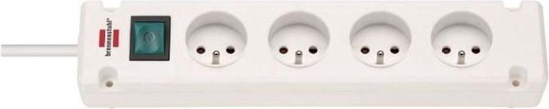 Brennenstuhl - Bremounta - Stekkerdoos - 4-voudig - Wit - 1,5m H05VV-F 3G1,5 - Met Schakelaar