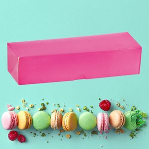 Fuchsia macarondoosje voor 8 macarons - 215 x 70 x 50 mm (50 stuks)