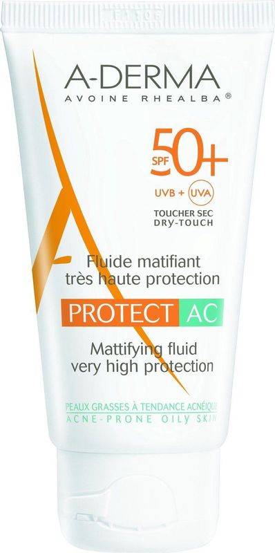 Aderma - Fluide Matifiant - Zonnebrandcrème - SPF50+ - 40ml