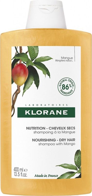 Klorane - Mango Nourishing Shampoo - Shampoo - 400 ml - Voor Droog Haar