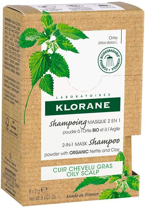 Klorane Haar Ortie 2-in-1 Mask Shampoo Poeder 24gr