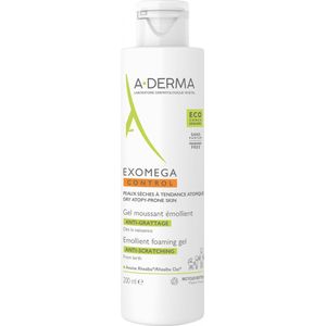 A-Derma Exomega Control Gel Moussant - Gezichtsreiniger - 200ml - Biologisch Afbreekbaar