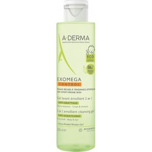 A-DERMA - EXOMEGA CONTROL 2-IN-1 Wasgel - Voor Droge Huid - 200ml