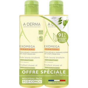 A-DERMA - Exomega Control - Emolliërende Reinigingsolie - Set van 2 x 500 ml