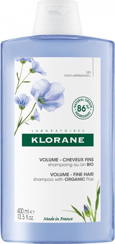 Klorane - Flax Fiber Bio - Shampoo - 400 ml - Fijn en Futloos Haar