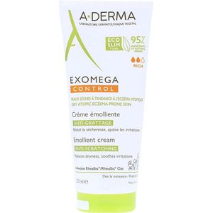 A-DERMA - EXOMEGA CONTROL - Jeukwerende Emolliërende Crème - 95% Natuurlijke Ingrediënten