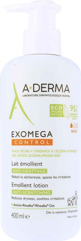 A-DERMA - EXOMEGA CONTROL - Jeukwerende Emollïerende Melk - 95% Natuurlijke Ingrediënten