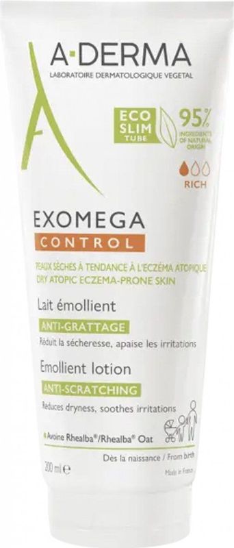 A-Derma - Exomega Control - Emollient Lotion - 200 ml - Biologische Haverextracten