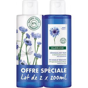 Klorane Korenbloem Oogmake-up Remover set van 2 x 200 ml