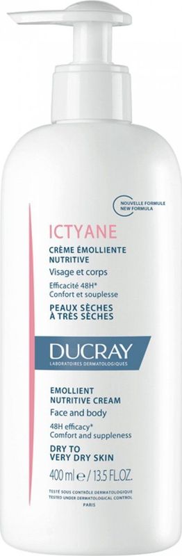Ducray - Ictyane Voedende Emolliërende Crème - Gezicht en Lichaam - 400 ml