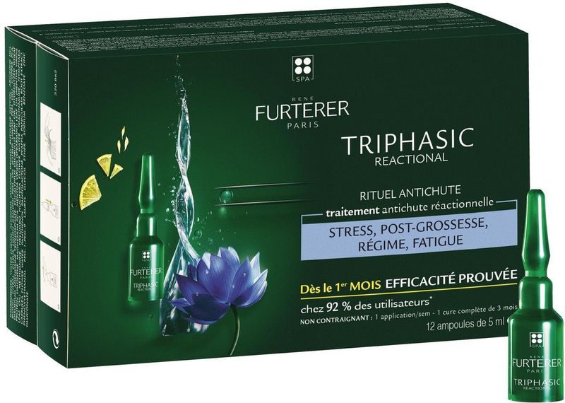 René Furterer Triphasic Reactief - Haargroeimiddel - 12x5ml - Natuurlijke Ingrediënten