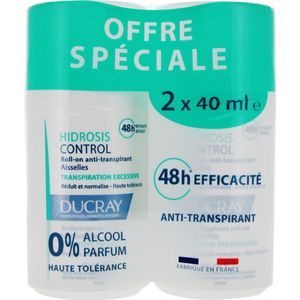 Ducray Hidrosis Control - Roll-On Anti-transpirant - Set van 2 x 40 ml