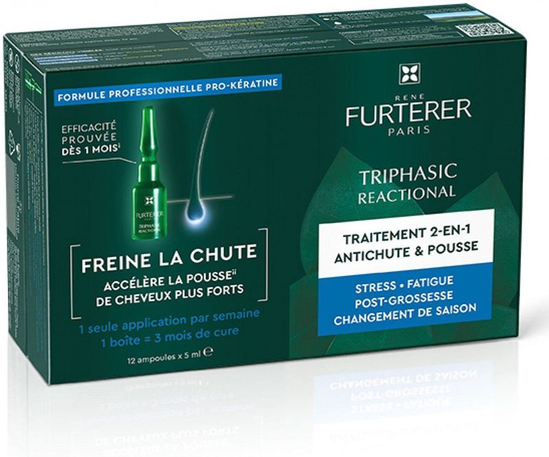 Rene Furterer - Triphasic Reactional - Behandeling Tegen Haaruitval - 12x5ml - Natuurlijke Ingrediënten
