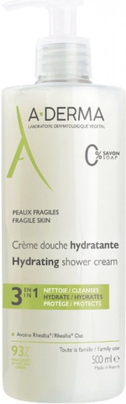 A-Derma - Les Indispensable - Hydraterende Douchecrème - 500ml - Natuurlijke Ingrediënten