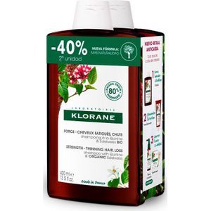 Klorane Shampoo With Quinine And Edelveiss Bio 2x400ml