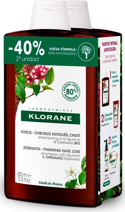 Klorane - A La Quinine And Edelweiss Bio - Shampoo - 2 x 400ml
