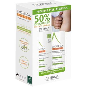 A-DERMA Exomega Moussant - Gel - 2x500ml - Verzachtende Reinigende Emolliërende Olie