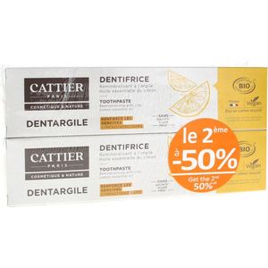 Cattier Dentargile Bio Geïrriteerd Tandvlees Tandpasta Set van 2 x 75 ml