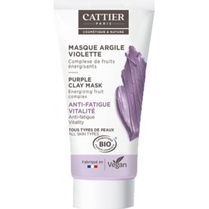 Cattier - Gezichtsmasker - Paarse Klei - Biologisch Gecertificeerd - Veganistisch