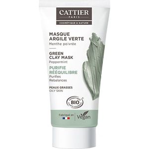Cattier - Gezichtsmasker - Groene Klei - 45% Klei - Biologische Pepermunt
