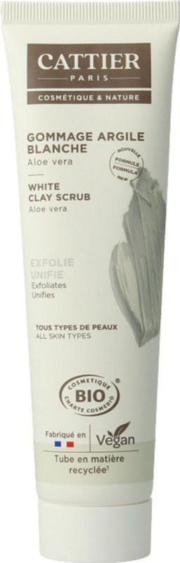 Cattier - Witte Klei Scrub - Gezichtsverzorging - 100ml - Natuurlijke Ingrediënten