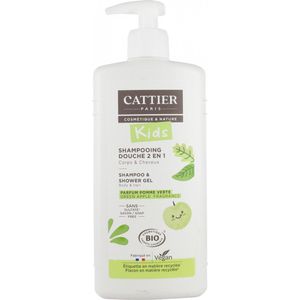 CATTIER KIDS 2 in 1 Douche Shampoo Lichaam en Haar - Groene appel 500