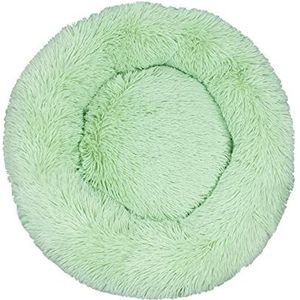 Kalmerend hondenbed & kattenbed, anti-angst donut hond knuffelbed, warme gezellige zachte hond rond bed, pluizige faux pluche hond kat kussen bed groen 40x40cm