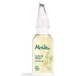 Melvita Ricinusolie, koudgeperst, verzorging van de nagels, nagelriem, wimper/haar, biologisch gecertificeerd, fles met precisie-applicator, 50 ml, 1 stuk