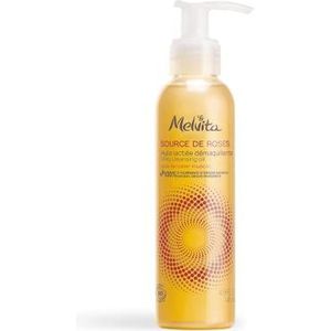 Melvita - Bron de Roses make-up remover olie - 100% natuurlijke formule - Biologisch gecertificeerd - Reinigt en verwijdert make-up zacht - normale, gemengde of droge huid - Fles 145ml